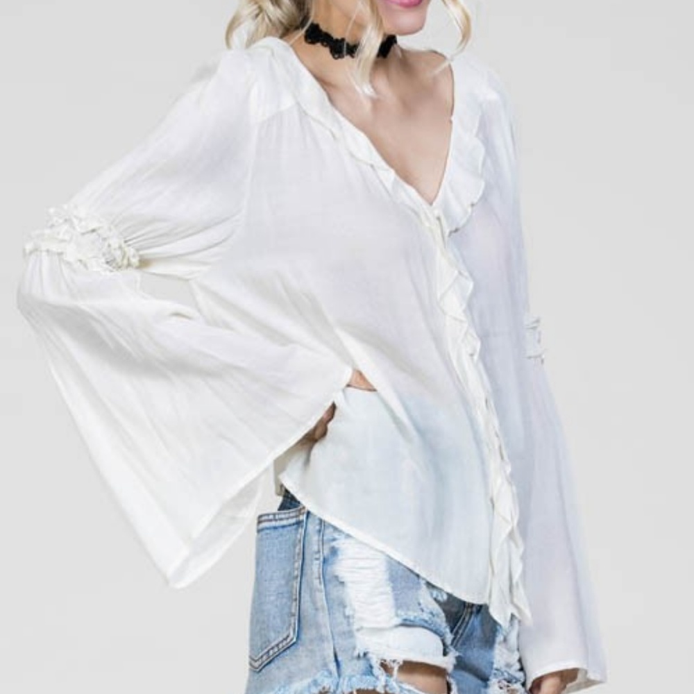 🌸🌟LAST 1🌟NWT En Creme Ivory Blouse - Picture 4 of 5
